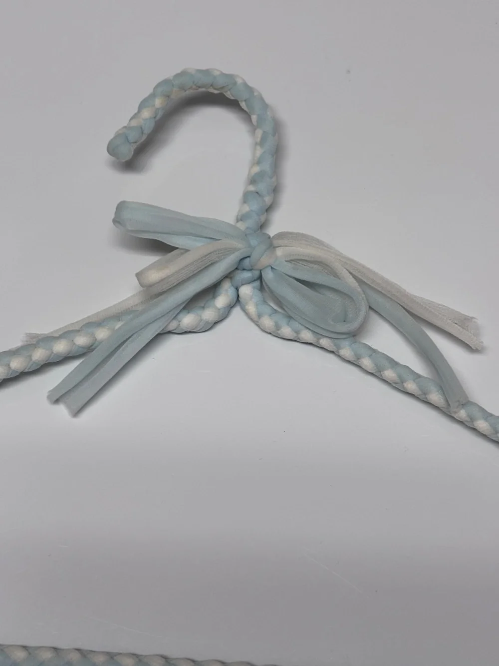 4 Ribbon Fabric Braided Hangers Vintage Blue Pink Red Closet Decor Grandmacore